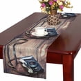thumbnail image 1 of MKHERT Old Retro Camera on Vintage Wooden Boards Table Runner Home Decor for Kitchen Dining Wedding Party 16x72 Inch, 1 of 2