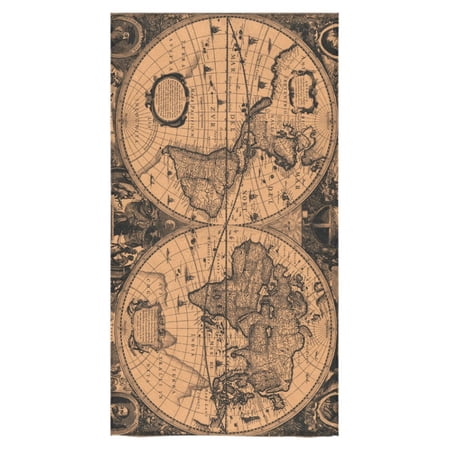 MKHERT Old Vintage Map of World Bath Towel Shower Towel Wash Cloth Face Towels 30x56 inches