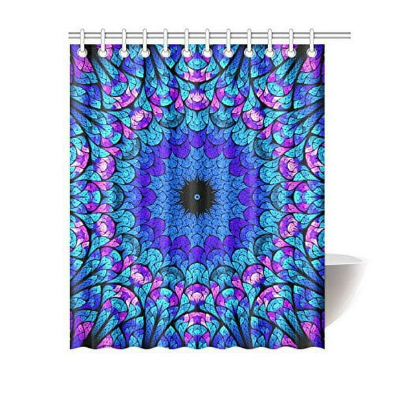 MKHERT Oriental Kaleidoscope Fractal Shower Curtain Bath Curtain Waterproof fabric Polyester Curtains 60x72 inch