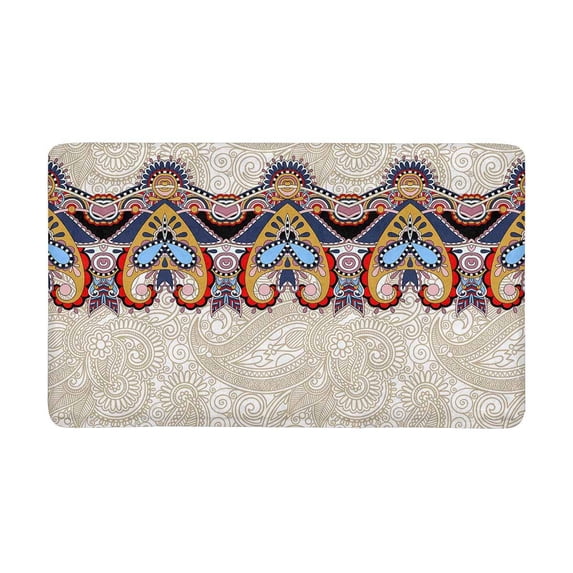 MKHERT Ornamental Background with Flower Ribbon Stripes Doormat Rug Home Decor Floor Mat Bath Mat 30x18 inch