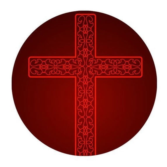 MKHERT Ornate Holy Cross Round Mousepad Mat For Mouse Mice Size 7.87x7.87 inches