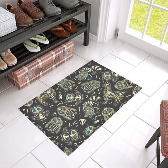 MKHERT Owl llama and sugar skull Doormat Rug Home Decor Floor Mat Bath Mat 23.6x15.7 inch