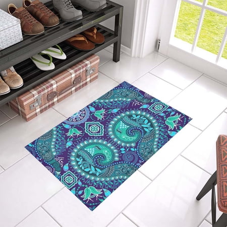 MKHERT Paisley Design With Flowers Doormat Rug Home Decor Floor Mat Bath Mat 23.6x15.7 inch