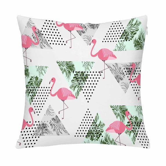 MKHERT Palm Leaves Flamingos Pillow Covers Pillowcase Throw Pillows 18x18 inch