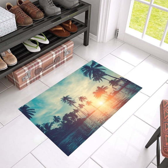 MKHERT Palm Tree Sun Doormat Rug Home Decor Floor Mat Bath Mat 23.6x15.7 inch