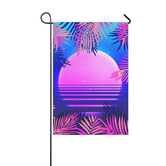 MKHERT Palm Trees Garden Flag Banner Decorative Flag for Wedding Party Yard Home Outdoor Decor 12x18 inch