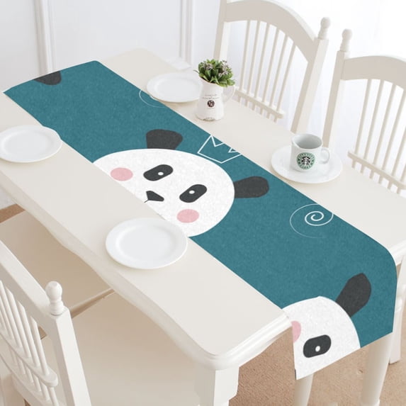 MKHERT Panda Table Runner for Office Kitchen Dining Room Wedding Party 16x72 inch