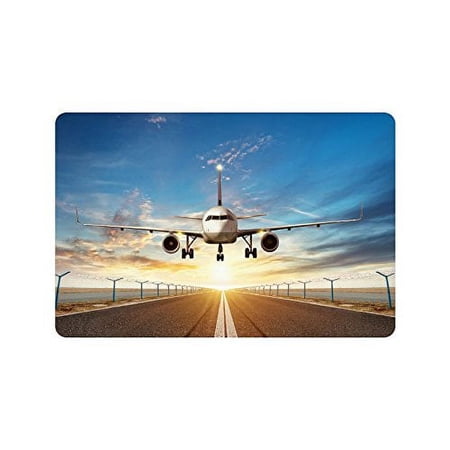 MKHERT Passengers Airplane in Sunset Light Doormat Rug Home Decor Floor Mat Bath Mat 23.6x15.7 inch