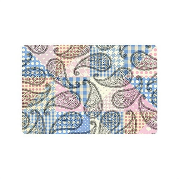 MKHERT Patchwork with Floral Medallions Paisley Doormat Rug Home Decor Floor Mat Bath Mat 23.6x15.7 inch