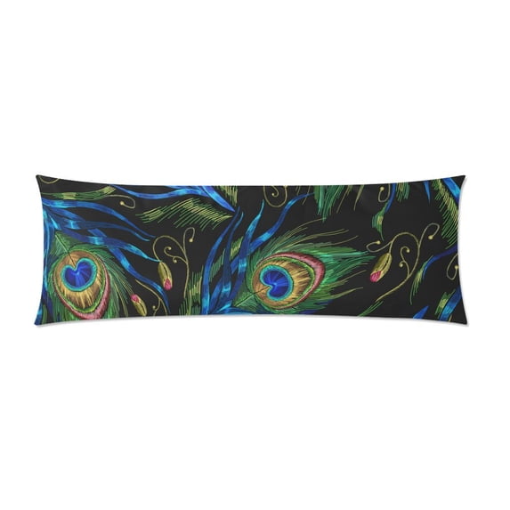MKHERT Peacock Feathers Body Pillowcase Pillow Protector Cushion Cover 20x60 inch