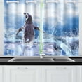 thumbnail image 1 of MKHERT Penguin On The Ice Window Curtain Kitchen Curtains Window Treatments 26x39 inch,Set of 2, 1 of 3