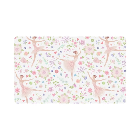 MKHERT Pink Ballet Dancer Ballerinas On Floral Background Doormat Rug Home Decor Floor Mat Bath Mat 30x18 inch