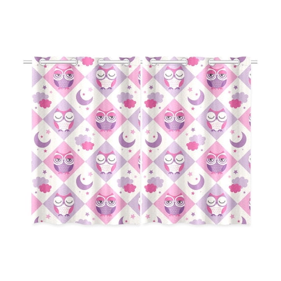 MKHERT Pink Birds Blackout Window Curtain Kitchen Curtain 26x39 inch, 2 Panels