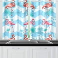 thumbnail image 1 of MKHERT Pink Flamingoes and Leaves Window Curtains Kitchen Curtain Room Bedroom Drapes Curtains 26x39 inch, 2 Piece, 1 of 3