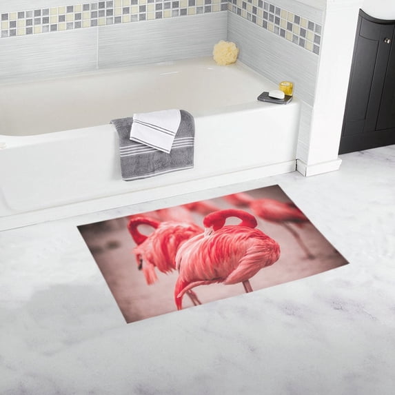 MKHERT Pink Flamingos Doormat Non-slip Bath Mat Floor Mat 30x18 inch