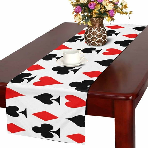 MKHERT Playing Card Table Runner For Wedding Party Decoration Kitchen Decor Decoration 14x72 inch