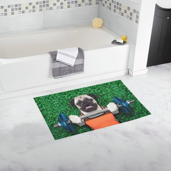 MKHERT Pug Dog Doormat Non-slip Bath Mat Floor Mat 30x18 inch