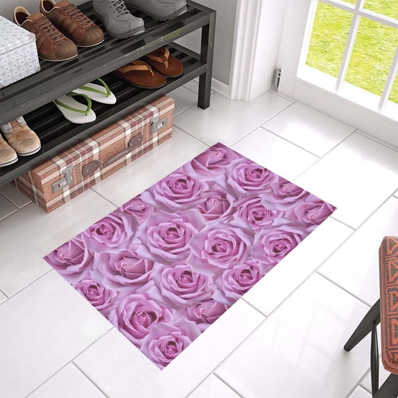 MKHERT Purple Roses Doormat Rug Home Decor Floor Mat Bath Mat 23.6x15.7 inch