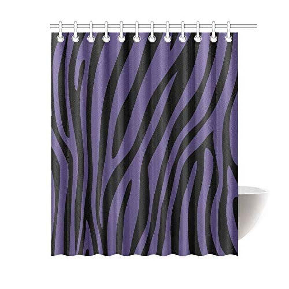 MKHERT Purple and Black Zebra Shower Curtain Bath Curtain Waterproof Fabric Polyester Curtains