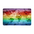 thumbnail image 1 of MKHERT Rainbow World Map with Horizontal Colours on Wood Doormat Rug Home Decor Floor Mat Bath Mat 30x18 inch, 1 of 3