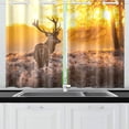 thumbnail image 1 of MKHERT Red Deer in Morning Sun Window Curtain Kitchen Curtain 26x39 inch,Two Piece, 1 of 3