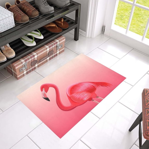 MKHERT Red Flamingo Doormat Rug Home Decor Floor Mat Bath Mat 23.6x15.7 inch