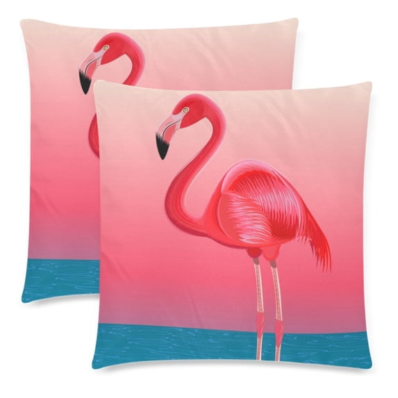 MKHERT Red Flamingo Throw Pillowcase Pillow Cover Cushion Couver 18x18 inch, Set of 2