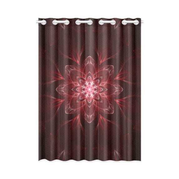 MKHERT Red Mandala Blackout Window Curtain Drapes Bedroom Living Room Kitchen Curtains 52x84 inch
