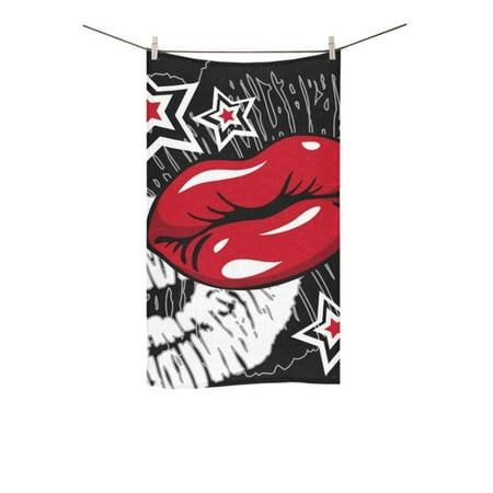 MKHERT Red Pop Art Kiss Bath Towel Shower Towel Wash Cloth Face Towels 16x28 inches