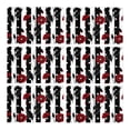 thumbnail image 1 of MKHERT Red Poppies On Black White Stripes Placemats Table Mats for Dining Room Kitchen Table Decoration 12x18 inch,Set of 6, 1 of 4