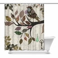 thumbnail image 1 of MKHERT Retro Decor Tree Branch with Leaves and Roses Bird Waterproof Shower Curtain Decor Fabric Bathroom Set 66x72 inch, 1 of 1