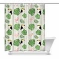 thumbnail image 1 of MKHERT Retro Flamingo Toucan and Tropical Banana Leaves Waterproof Shower Curtain Decor Fabric Bathroom Set 60x72 inch, 1 of 1