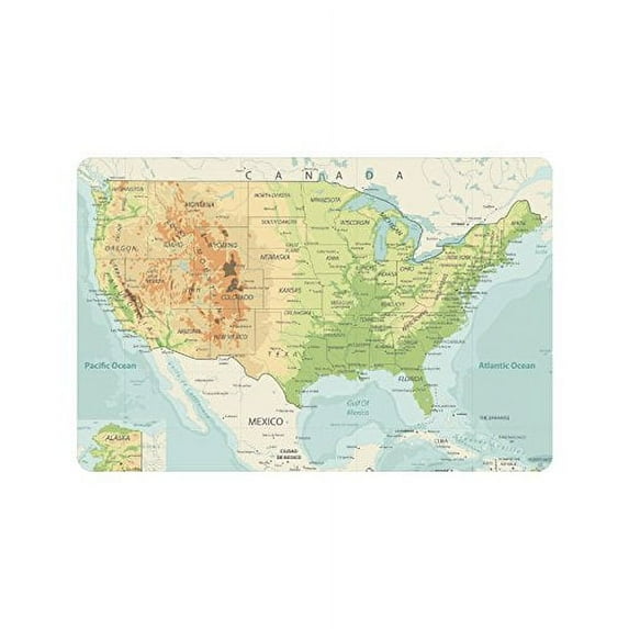 MKHERT Retro Map of USA United States American Map Doormat Rug Home Decor Floor Mat Bath Mat 23.6x15.7 inch