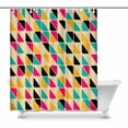 thumbnail image 1 of MKHERT Retro abstract triangles Bathroom Shower Curtain 60x72 inch, 1 of 1