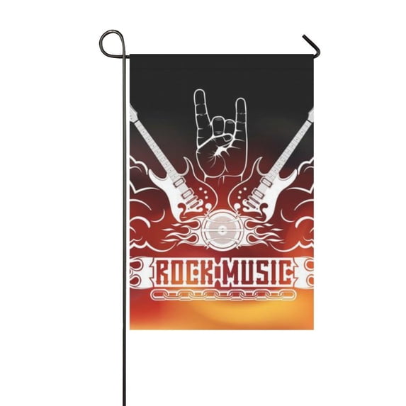 MKHERT Rock Music Garden Flag Banner Decorative Flag for Wedding Party Yard Home Outdoor Decor 12x18 inch