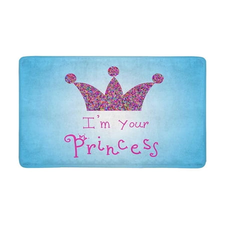 MKHERT Romantic Colorful Crown with Pink I'm Your Princess Doormat Rug Home Decor Floor Mat Bath Mat 30x18 inch