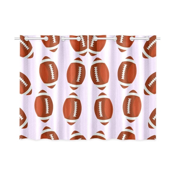 MKHERT Rugby Football Window Curtains Kitchen Curtain Room Bedroom Drapes Curtains 26x39 inch, 2 Piece