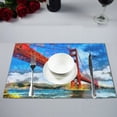 thumbnail image 1 of MKHERT San Francisco Golden Bridge Painting California USA Placemats Table Mats for Dining Room Kitchen Table Decoration 12x18 inch,Set of 4, 1 of 4