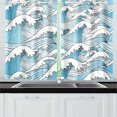 thumbnail image 1 of MKHERT Sea Blue Waves Blackout Window Curtain Kitchen Curtain 26x39 inch, 2 Panels, 1 of 3
