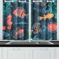 thumbnail image 1 of MKHERT Sea Fish Window Curtain Kitchen Curtain 26x39 inch,Two Piece, 1 of 3