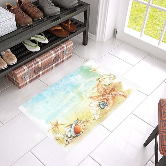 MKHERT Sea Shells and Starfishes Doormat Rug Home Decor Floor Mat Bath Mat 23.6x15.7 inch