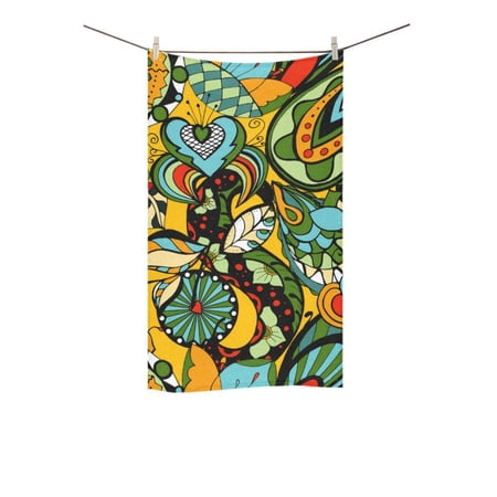 MKHERT Seamless Abstract Floral Pattern Bath Towel Shower Towel Wash Cloth Face Towels 16x28 inches