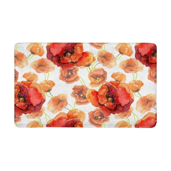 MKHERT Seamless Colorfull Floral Pattern with Red Poppy Flower Doormat Rug Home Decor Floor Mat Bath Mat 30x18 inch