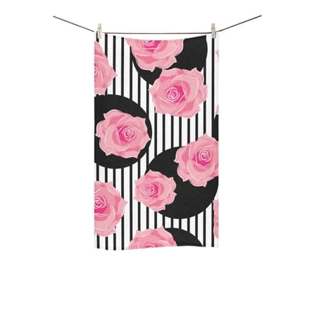 MKHERT Seamless Pattern of Roses Bath Towel Shower Towel Wash Cloth Face Towels 16x28 inches