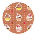 thumbnail image 1 of MKHERT Seamless Pattern with Ice Cream Cakes Round Mousepad Mat For Mouse Mice Size 7.87x7.87 inches, 1 of 1