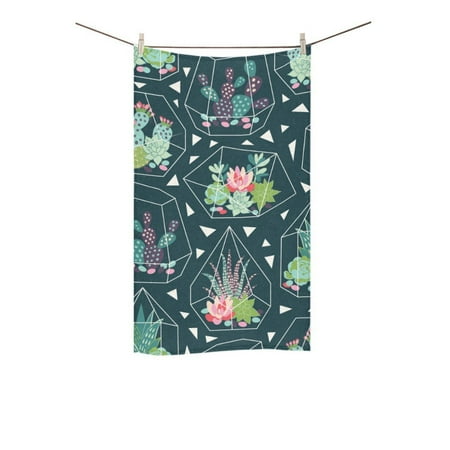 MKHERT Seamless Pattern with Succulents and Cactuse Bath Towel Shower Towel Wash Cloth Face Towels 16x28 inches