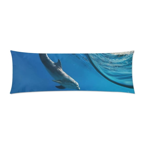 MKHERT Seascape Dolphin Body Pillow Pillowcase Pillow Protector Cushion Cover 20x60 Inch