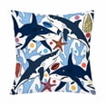 thumbnail image 1 of MKHERT Sharks Shells Starfishes And Corals Pillow Covers Pillowcase Throw Pillows 18x18 inch, 1 of 2
