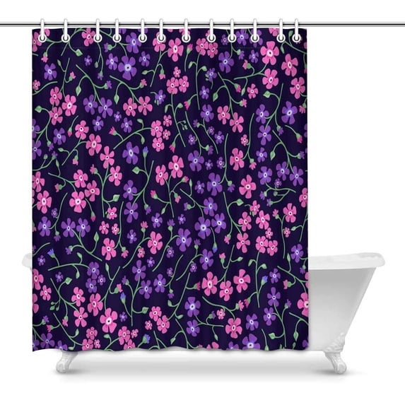 MKHERT Small flowers violets Bathroom Shower Curtain 60x72 inch
