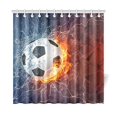 thumbnail image 1 of MKHERT Soccer Ball On Fire Shower Curtain Home Decor Bathroom Shower Curtain 66x72 inch, 1 of 1